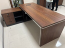 YOE.FTY優(yōu)宜老板桌辦公桌董事長(cháng)大班臺領(lǐng)導電腦桌單人工作臺經(jīng)理桌總裁桌 大葉胡桃+鐵灰色（左副柜） 1.6*0.8米老板桌 曬單實(shí)拍圖
