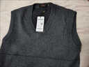NAOISKEY?腦斯基秋冬背心馬甲無(wú)袖羊毛V領(lǐng)純色打底衫加厚款男士坎肩針織衫 深灰羊毛保暖升級背心 M 165/84A 建議95-120斤 曬單實(shí)拍圖