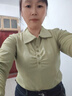 纖蕓沐長(cháng)袖t恤女2025秋季新款寬松顯瘦翻領(lǐng)打底衫休閑百搭上衣女 綠卡其 （翻領(lǐng)） XL 建議115-130斤 曬單實(shí)拍圖