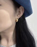 S925銀針復古幾何耳環(huán)女金色橢圓形氣質(zhì)耳釘高級感送女友生日禮物 復古金色幾何耳環(huán)G233 曬單實(shí)拍圖