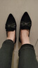 ZHR休閑單鞋女粗跟時(shí)尚淺口女鞋韓版尖頭百搭中跟女士工作鞋女 黑色-Y357 36 曬單實(shí)拍圖