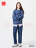 優(yōu)衣庫(kù)女裝棉質(zhì)牛仔舒適九分褲/水洗產(chǎn)品休閑百搭478995 473801 478995/67海藍(lán)色 XL 曬單實(shí)拍圖