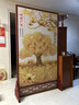 斯麗凱新中式入戶(hù)屏風(fēng)隔斷客廳玄關(guān)現代簡(jiǎn)約布藝辦公室雙面簡(jiǎn)易實(shí)木座屏 畫(huà)面1 70cm寬*180cm高 曬單實(shí)拍圖