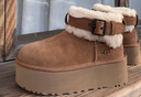 UGG秋季新款女士舒適保暖厚底休閑短筒雪地靴懶人毛毛鞋 1144041 CHE | 栗色 37 鞋款偏小，建議拍大一碼 曬單實(shí)拍圖