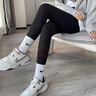 浪莎莫代爾打底褲女春秋季外穿九分薄款瑜伽褲黑色修身顯瘦彈力小腳褲 曬單實(shí)拍圖