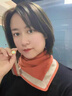 恒源祥三角巾圍巾雙面雙色加厚保暖百搭針織護頸圍脖女 橘灰色雙面純色_針織磁吸三角巾 曬單實(shí)拍圖