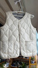 秋冬輕薄上衣棉馬甲背心寬松新款大碼女裝保暖外穿顯瘦內搭馬夾女 米白色 【條紋內里】 3XL 【建議110-125斤】 曬單實(shí)拍圖