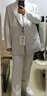 HUALUNDESIGN韓版冷淡系休閑西裝高級套裝男帥氣潮流痞帥男裝雙排扣西服外套 銀灰上衣 L 曬單實(shí)拍圖