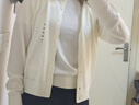 優(yōu)衣庫女裝精紡美利奴羊毛圓領(lǐng)針織衫/短袖通勤25秋冬新款478335 01 乳白色 M 曬單實(shí)拍圖