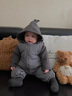 G.duck嬰兒冬裝男寶寶女厚絨背心連體衣秋冬款外套冬季分體套裝冬天衣服 灰色 90cm 曬單實(shí)拍圖
