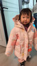 鴨鴨兒童羽絨服中長(cháng)款女童寶寶可愛(ài)加厚時(shí)尚保暖冬季小童裝外套YD 粉色 120 曬單實(shí)拍圖