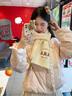 韓璐嬌（hanlujiao）甜美可愛(ài)蝴蝶結刺繡粉色羽絨棉服女2025冬季新款小個(gè)子短款面包服 粉色 M 曬單實(shí)拍圖