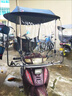 電動(dòng)車(chē)雨棚電瓶摩托車(chē)雨蓬防曬擋風(fēng)罩防雨加厚雨傘車(chē)棚透明遮陽(yáng)擋 不銹鋼加固包邊款+雨簾【蔚藍海洋】 曬單實(shí)拍圖
