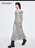 moussy 2025新品甜美清新荷葉邊長(cháng)袖格子連衣裙028IAA33-1001 075花紋米色 S 曬單實(shí)拍圖