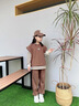 G.DUCKKIDS小黃鴨女童春裝套裝2025新款衣服兒童裝大童春秋裝運(yùn)動(dòng)褲子兩件套 咖啡色 三件套 150 cm 曬單實(shí)拍圖