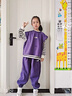 奧特曼童裝女童秋季套裝2025新款兒童衣服洋氣中大童韓版條紋馬甲三件套 紫色 120 建議110-120cm6-7歲 曬單實拍圖