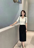 小個(gè)子半身裙女加絨加厚氣質(zhì)秋季后開(kāi)叉通勤百搭高腰裙直筒裙158 黑色【小個(gè)子款】秋款 合適身高147-157CM L 【建議100-110斤】 曬單實(shí)拍圖