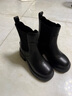 艾今（IIJIN）【明星同款】9.5cm厚底內增高英倫風(fēng)黑色切爾西短靴女721AMNA 黑色 35 曬單實(shí)拍圖