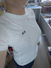 優(yōu)衣庫合作款/T2CLASSIC女裝竹節紗T恤/短袖anya合作小眼睛477507 00 白色 S /155/80A 曬單實(shí)拍圖