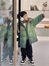 G.DUCKKIDS男童羽絨服冬季2025新款痞帥兒童寶寶冬裝男孩加厚保暖白鴨絨外套 綠色 120 曬單實(shí)拍圖