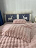南極人（Nanjiren）牛奶絨被套180x220cm單件冬季加厚仿兔毛絨被罩宿舍單人四件套 瑞莎-蜜戀粉【高克重加厚保暖】 180cm*220cm 單被套 曬單實(shí)拍圖