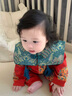 Shining Moment閃耀時(shí)刻 周歲禮服男寶寶女長(cháng)袖連體衣滿(mǎn)月百日春秋衣服紅色 可拆卸云肩連體衣【春秋款】 90cm 曬單實(shí)拍圖