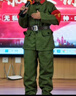 兒童紅軍衣服男女童套裝小紅軍八路紅星閃舞臺話(huà)劇長(cháng)征演出服 軍綠色長(cháng)款 130cm 曬單實(shí)拍圖