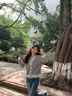 矜持范毛衣女2025年新款韓版撞色條紋v領(lǐng)長(cháng)袖針織衫女毛衣開(kāi)衫小外套 杏色 M 曬單實(shí)拍圖