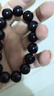 石玥珠寶精品14mm綠眼天然黑曜石手串本命年轉運珠佛珠水晶手鏈男女士款 曬單實(shí)拍圖