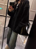 蘇雨薇設計感軟糯奶fufu藍色套頭毛衣女秋冬外穿小個(gè)子寬松慵懶針織上衣 黑色 S 推薦（80-95斤）【送運費險】 曬單實(shí)拍圖