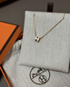 愛馬仕（HERMES）Mini Pop H項鏈 玫瑰金鏈條橢圓立體琺瑯項鏈送女友節(jié)日送禮 白色玫瑰金H147992FO49 鏈長40cm吊墜0.7*0.9cm 曬單實拍圖