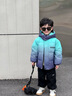 G.DUCKKIDS男童羽絨服冬季新款童裝兒童冬裝白鴨絨漸變外套加厚寶寶冬裝衣服 綠色 120 cm 曬單實(shí)拍圖