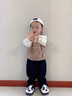 語(yǔ)嬉熊貓男童棉拖鞋冬季家居毛拖鞋寶寶室內可愛(ài)女童兒童可愛(ài)卡通拖鞋黑色 eva環(huán)保底34 34-35內長(cháng)20.5CM 曬單實(shí)拍圖