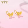 賽菲爾黃金耳釘女足金甜美蝴蝶結耳飾 直針款 約1.7克 曬單實(shí)拍圖