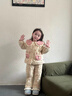 班喜迪女童睡衣冬裝2026新款兒童洋氣加絨加厚套裝女寶寶冬季夾棉家居服 米色 110 曬單實(shí)拍圖