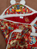 百歲虎頭斗篷純手工新生兒中國風(fēng)刺繡加厚抱被嬰兒披風(fēng)包被嬰兒包 紅色龍紋包被90*90 曬單實(shí)拍圖