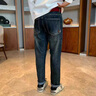 謙集（QIANJI）秋冬季新款男士牛仔褲休閑百搭彈力小腳長(cháng)褲微寬松顯瘦藍色長(cháng)褲子 藍色 30 適合體重122-130斤穿 曬單實(shí)拍圖