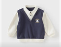 戴維貝拉【商場(chǎng)同款】?jì)和l衣春裝男童假兩件學(xué)院風(fēng)上衣 曬單實(shí)拍圖