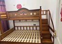 蘭秀家居（LANSHOME）【國貨補貼】上下床雙層床實(shí)木上下鋪加厚高低床兒童床兩層子母床 爬梯-雙抽-安裝 上床寬130下床寬150（送書(shū)架） 曬單實(shí)拍圖