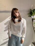 WNBR純棉衛衣女2025秋冬新款韓版百搭外穿寬松顯瘦圓領(lǐng)字母刺繡上衣 白色(加絨加厚) L (適合111-140斤) 曬單實(shí)拍圖