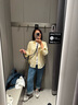 UR2025冬季新款女裝復古休閑卷邊高腰直筒牛仔長(cháng)褲UWB850009 藍色 29 曬單實(shí)拍圖
