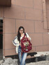 CharisKitty小c&k雙肩包女2025新款學(xué)生大容量書包旅行背包輕便生日禮物女士 Red紅色 曬單實拍圖