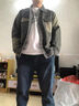 男人干活穿的牛仔外套男勞保工作服工地上班春秋耐穿耐磨耐臟上衣 G13 灰色 5XL 建議【180-200斤】 曬單實(shí)拍圖