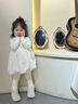 G.DUCKKIDS寶寶秋裝套裝小公主連衣裙周歲女寶禮服甜美上衣裙子秋季嬰兒衣服 白色連衣裙+白色毛衣 兩件套 80 cm 曬單實拍圖