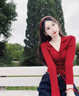 雅黛絲薇休閑褲女秋季搭配套裝2025新款時(shí)尚女裝氣質(zhì)穿搭衣服闊腿褲兩件套 紅色針織衫+牛仔褲 S （建議85-96斤） 曬單實(shí)拍圖