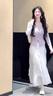 艾珠兒（Aizhuer）法式紫色長袖連衣裙子女秋季2025新款小個子溫柔穿搭氣質(zhì)套裝長裙 紫色上衣+白色半裙【套裝】 M 45/55kg 曬單實(shí)拍圖
