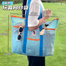 范爺家ins沙灘網(wǎng)紗袋便攜外出旅行海邊單肩包手提玩具收納袋游泳大容量 曬單實(shí)拍圖