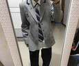 花花公子（PLAYBOY）原創(chuàng  )日系學(xué)院風(fēng)DK制服西服套裝西裝襯衫西褲校供感全套男女班服 灰色西服+Q28襯衫+藍領(lǐng)帶+灰色褲 M 曬單實(shí)拍圖