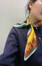 恒源祥黃色真絲絲巾女百搭100桑蠶絲洋氣時(shí)尚小領(lǐng)巾春秋配襯衫工裝方巾 飄飏黃色中方巾(65*65cm) 曬單實(shí)拍圖