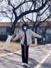 愛(ài)麥依美式復古針織夾克衛衣外套女春秋季新款棒球服薄款外搭開(kāi)衫感 淺灰色款 L 96-115斤 曬單實(shí)拍圖